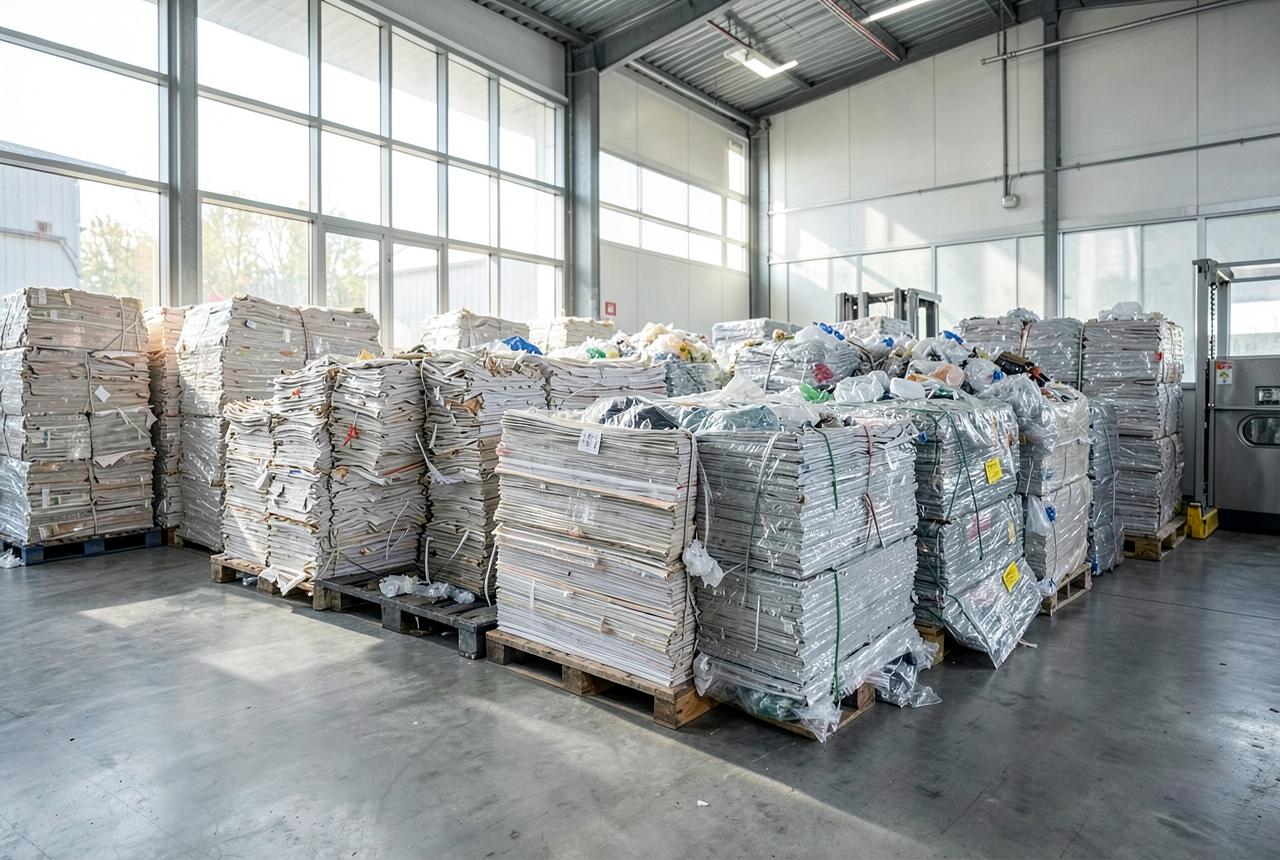 Materiali differenziati pronti al recupero in impianto