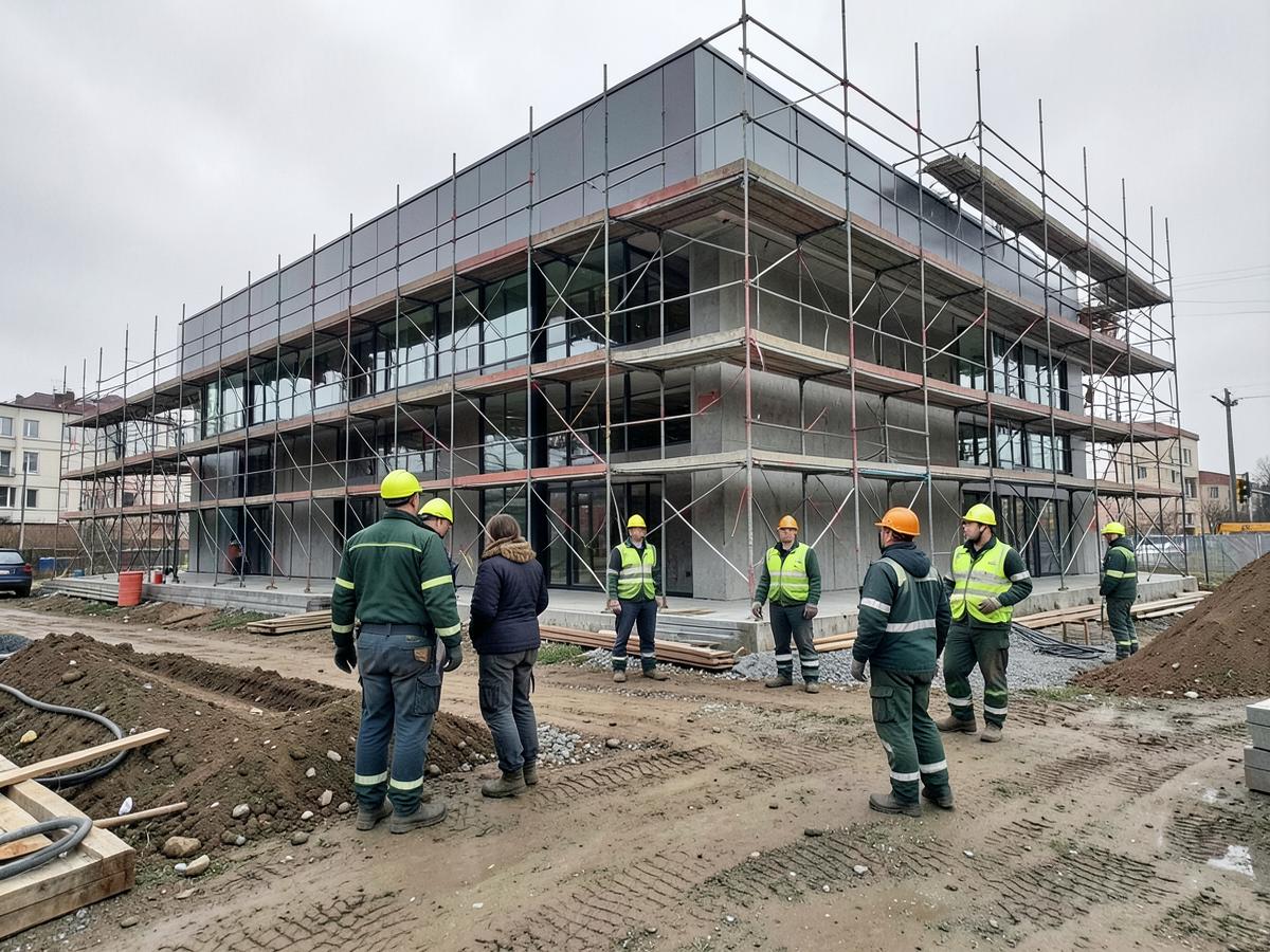 Cantiere di costruzione seguito da EMA S.r.l.